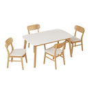 5 Piece Dining Set With Table And Upholstered Chairs