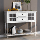 Hearth & Haven Stella Buffet Storage Cabinet With Bottom Shelf, White