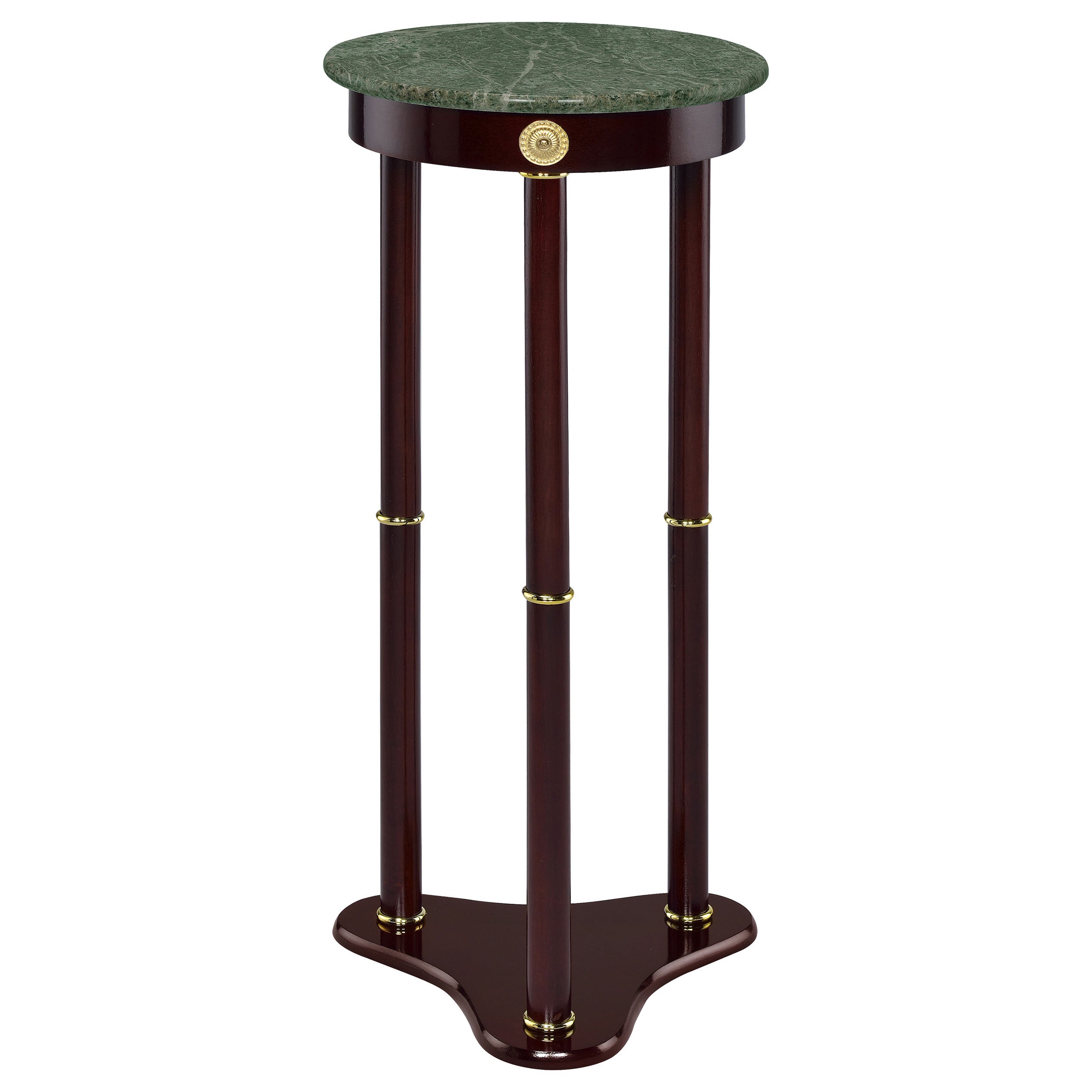 Edie Round Marble Top Plant Stand Merlot — view 1