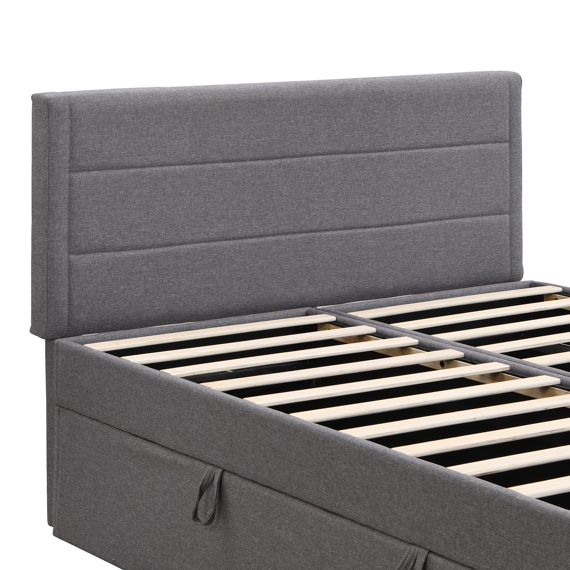 Queen Size Upholstered Platform Bed with Storage Underneath, Gray - Atlantic Fine Furniture Melbourne FL