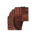Acacia Wood Interlocking Deck Tiles Checker Pattern For Outdoor Flooring