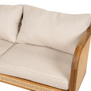 Kirkby - Bohemian Outdoor Patio Cushioned Sofa Weatherproof 56.25In - Teak / Beige