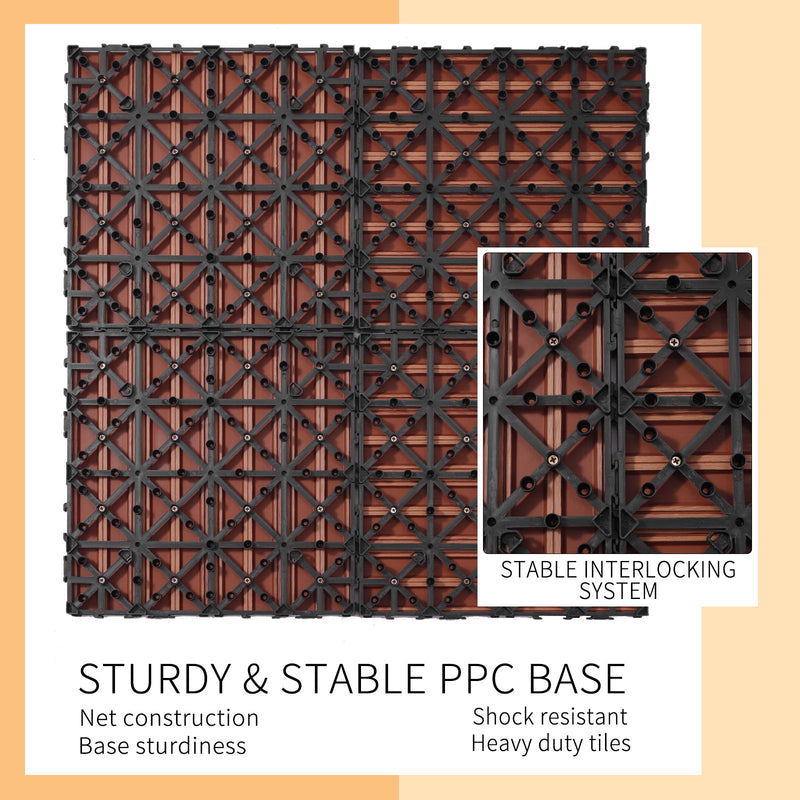 Wood Plastic Composite Deck Tiles, Sustainable Composite Decking Resist Rust, Water, Weather, Easy To Diy & Maintain
