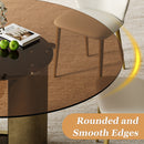 Modern Round Dining Table Set With Glass Top And Steel Legs