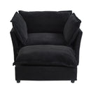 Modern Cozy Upholstered Armchair Sofa With Movable Ottoman