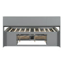 Daybed With 2 Bedside Cabinets, Upper Shelves And 4 Drawers