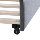 Full Size Vintage Upholstery Daybed with Trundle,Gray