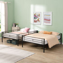 Modern Metal Bunk Bed, Full Over Full, No Box Spring Needed - Black