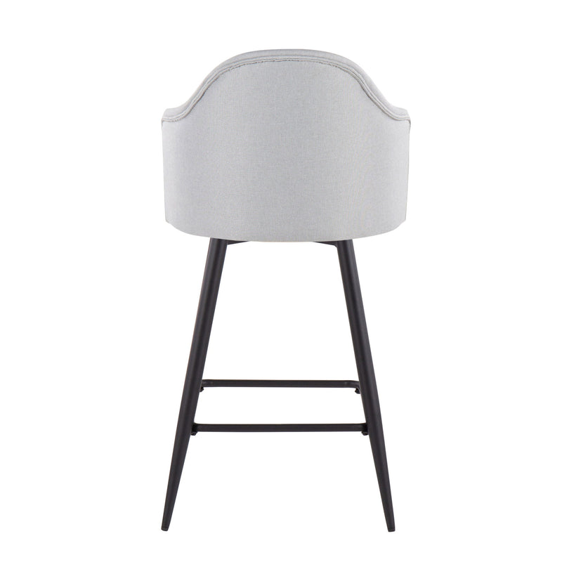 Ahoy - Contemporary Fixed Height Counter Stool With Square Footrest (Set of 2)