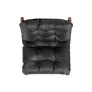 Oxford Leather Mid-Century Modern Accent Chair - Noir Black