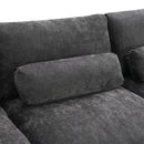 Modular Sectional With Storage Pockets, 5 Seat U Shaped Couch Set With Pillows, Free Combination Modern Cloud Sofa With 2 Movable Ottoman
