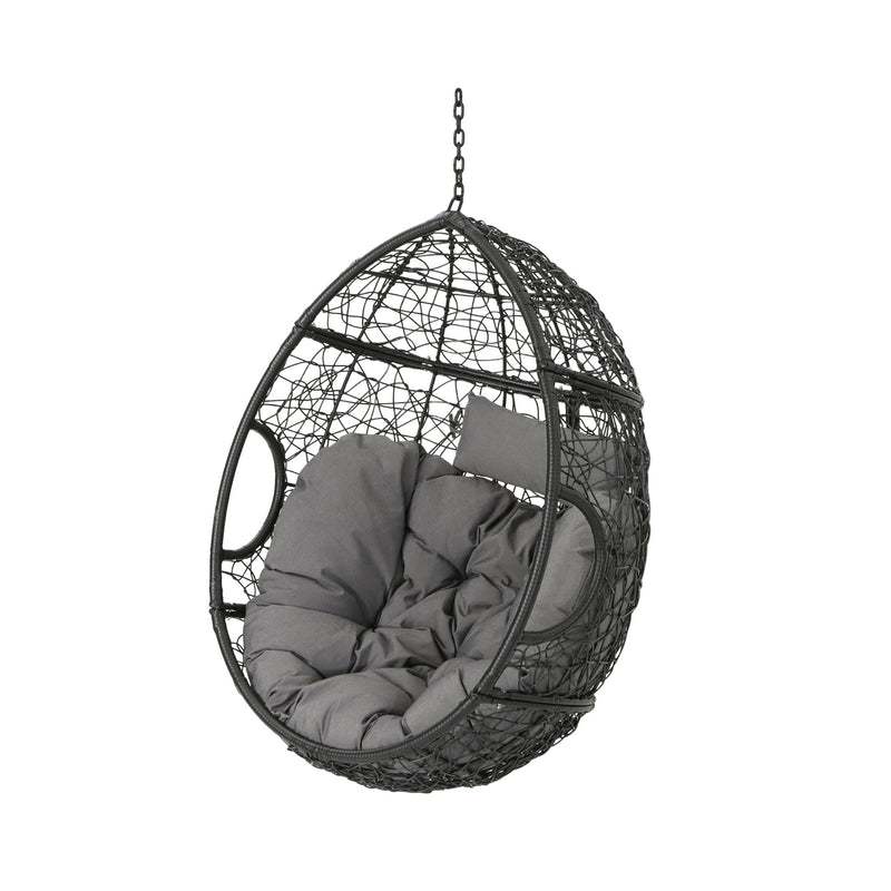 Kylie - Boho Style Hanging Basket Chair Rattan With Water Resistant Cushions