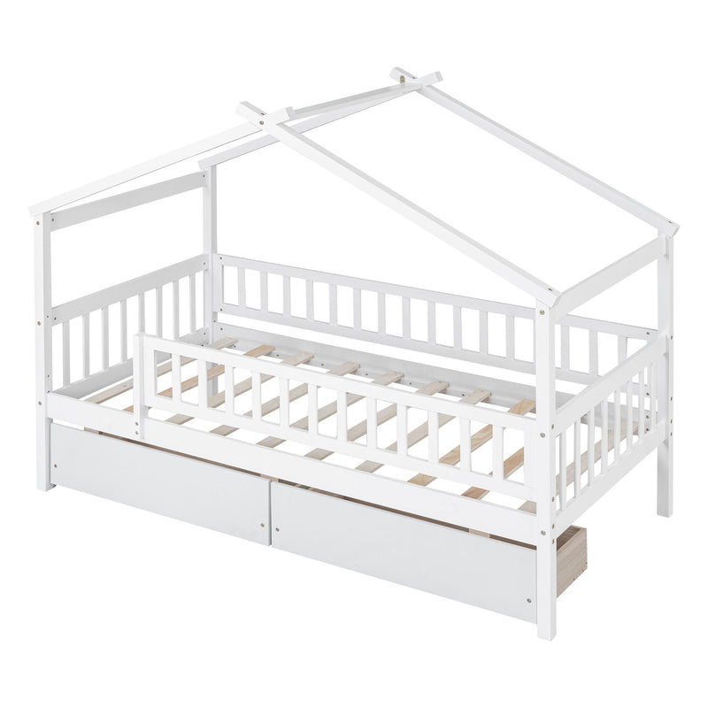 House Bed With 2 Drawers