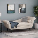Auroral - Velvet Upholstered Chaise Lounge With Scrolled Arms And Tapered Legs