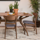 Modern Dining Chair With Upholstered Seat And Wood Frame