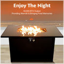Outdoor Fire Pit Table With Lid Modern Design - Black