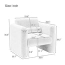 Modern Accent Chair Lambskin Sherpa Fabric Upholstered Comfy With Pillow