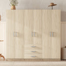 6 Doors Wardrobe Storage For Bedroom, With Big Drawers