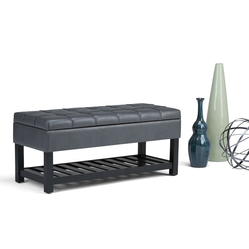 Saxon - Upholstered Transitional Storage Ottoman Bench