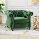 Nexuson - Upholstered Chesterfield Chair With Deep Tufted And Nailhead Trim