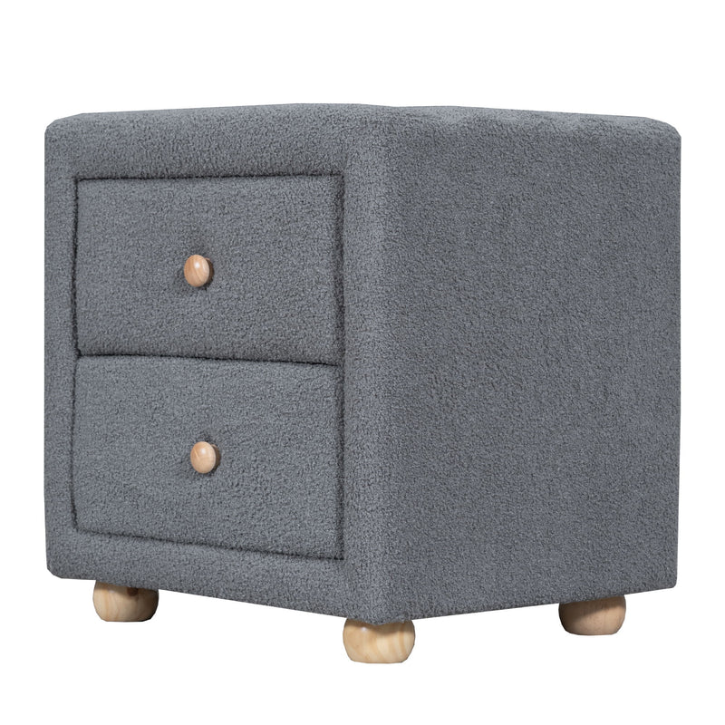 Teddy Fleece Nightstand With 2 Drawers