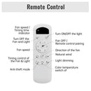 Indoor Ceiling Fan With 5 ABS Blades Remote Control Reversible Dc Motor For Living Room