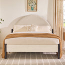 Bed Modern Upholstered Curved Headboard