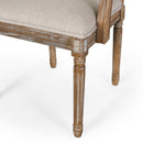 French Country Style Upholstered Dining Chair With Square Backrest