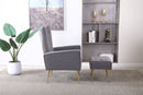 Modern Accent Chair With Ottoman, Comfy Armchair For Living Room