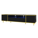 TV Stand For TVs Up To 80", Entertainment Center With 2 Shelves And LED Lights