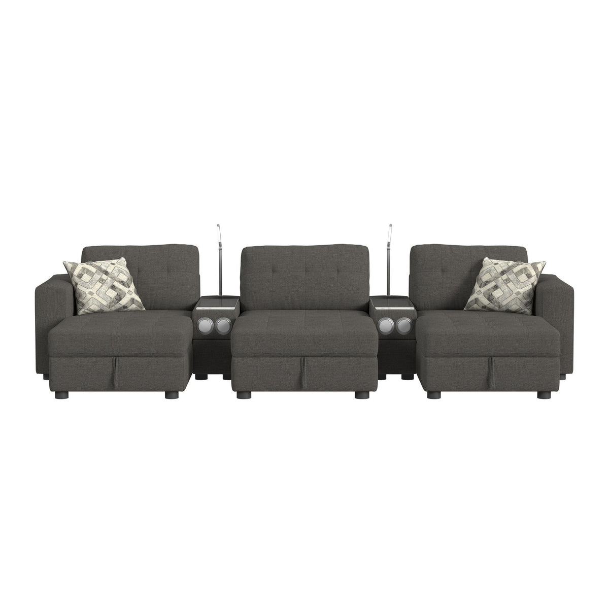 Options One Living Room Set Sectional in Blue by Elements International, view 16