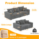 Plush Corduroy 4 Seat Sofa, Modern Comfy Upholstered Sofa Cloud Couch, Deep Seat Couches With Soft Pillows