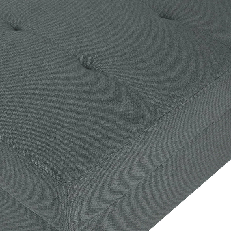 Classic Fabric Ottoman With Birch Wood Legs And High Quality Foam Padding - Charcoal
