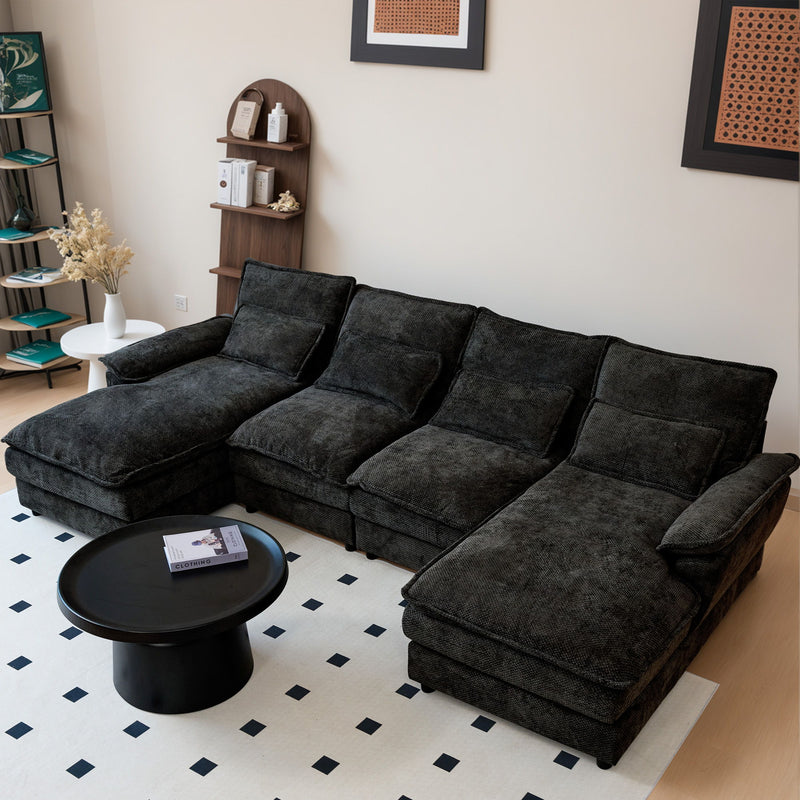 Modular Sectional Sofa Cloud Couch With Double Chaise Lounge