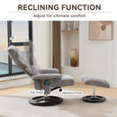 Ergonomic Recliner Chair With Ottoman, Modern 360° Swivel With Footstool