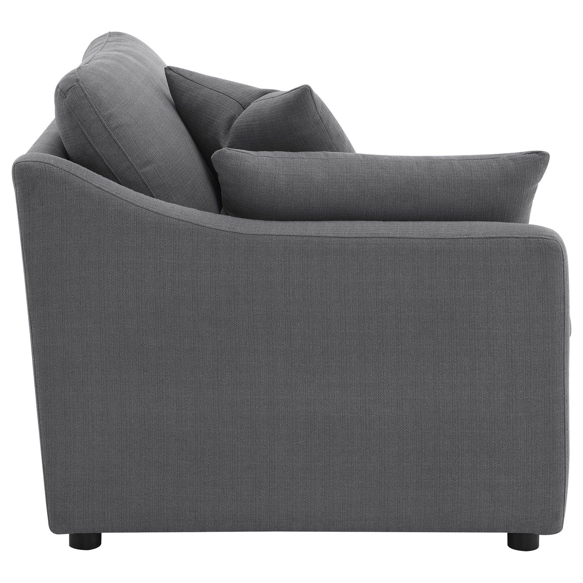 Hobson Upholstered LAF Chair Charcoal