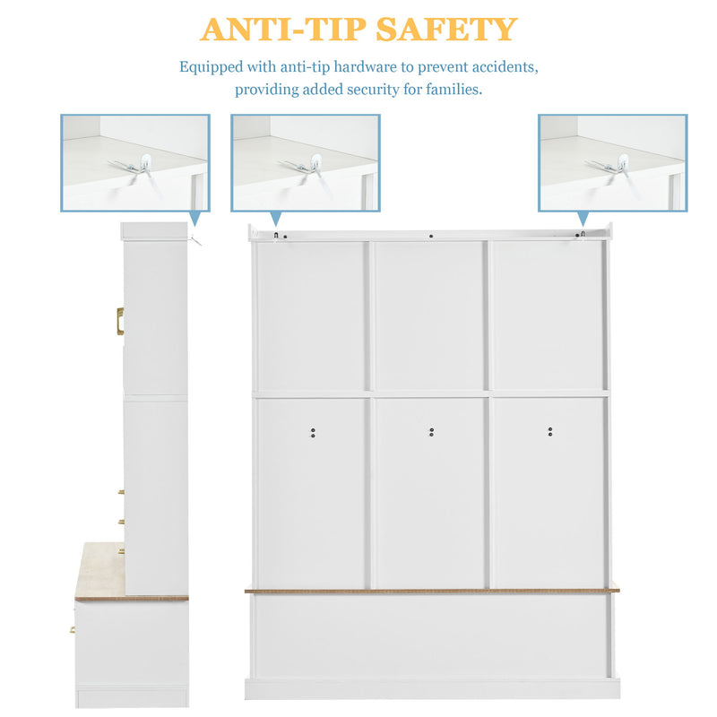 Entryway Hall Tree With Bench And Storage, 5 In 1 Coat Rack