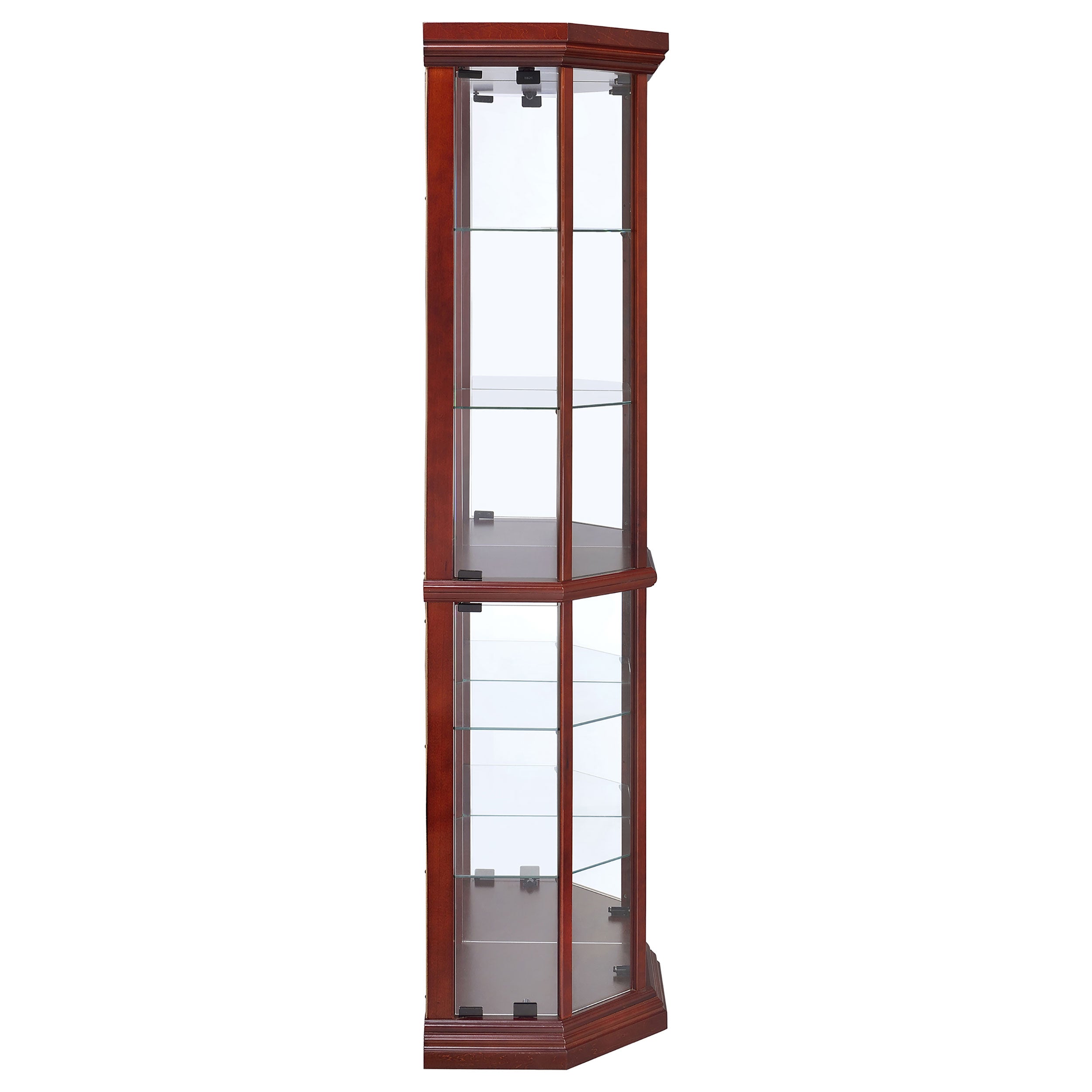 Appledale 6-shelf Corner Curio Display Cabinet Medium Brown — view 9