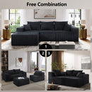 Modular Sectional Sofa, Convertible Couch With Chaise Corduroy