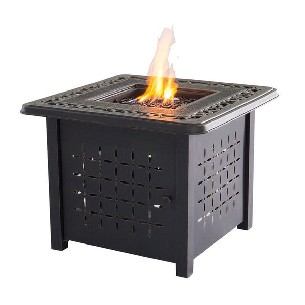 Aluminum Square Firepit Table - Bronze
