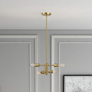 Trellis - 4 Lights Modern Gold Chandelier Vintage Pendant Fixture For Living Room - Clear / Gold