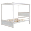 Canopy Platform Bed With Drawers, Support Slats, No Box Spring Needed