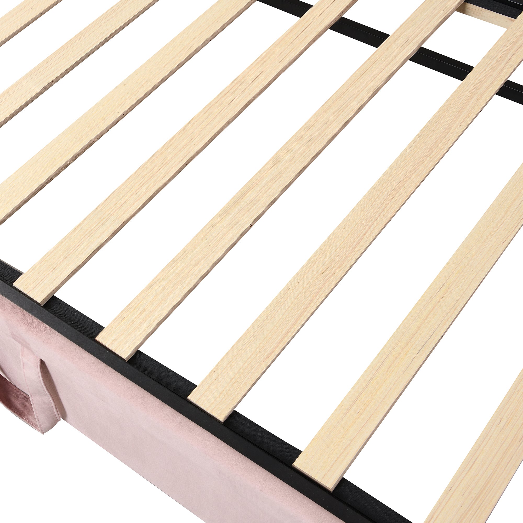 Twin Size Upholstered daybed with Pop Up Trundle, Pink - Atlantic Fine Furniture Melbourne FL