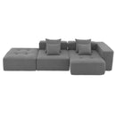 Free Combination L Shaped Modular Sectional, Minimalist Floor Couch Set, Convertible Foam Filled Cloud Compressed Couch For Living Room