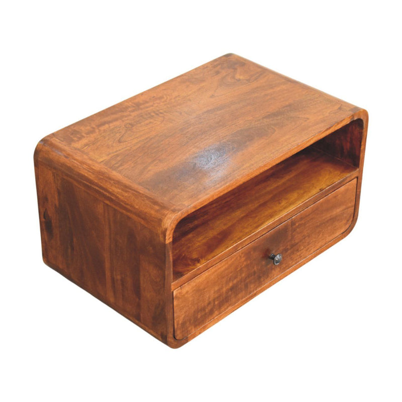 Curved Upper Slot Floating Nightstand