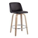 Toriano - Modern Design Fixed Height Counter Stool With Swivel With Round Footrest (Set of 2)