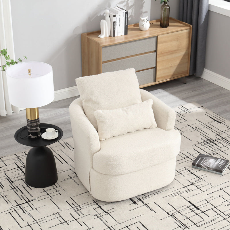 Modern Barrel Comfy Round Accent Sofa Chair, 360 Degree Swivel