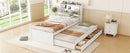 LED Platform Bed With Trundle With Storage Headboard With Drawers