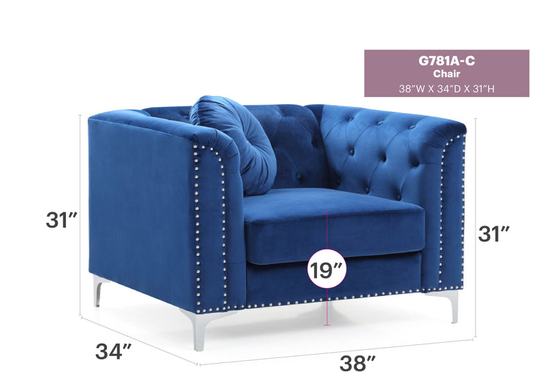 Contemporary Sloped Arm Chair