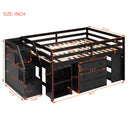 Loft Bed With Retractable Writing Desk And 3 Drawers With Storage Stairs And Shelves